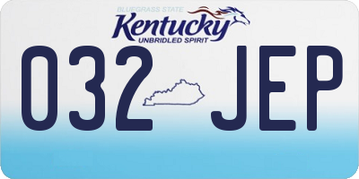 KY license plate 032JEP