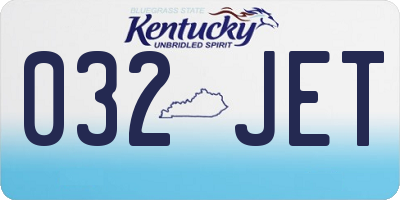 KY license plate 032JET