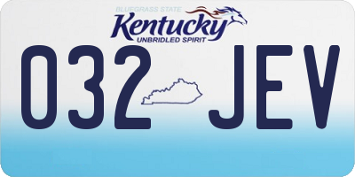 KY license plate 032JEV