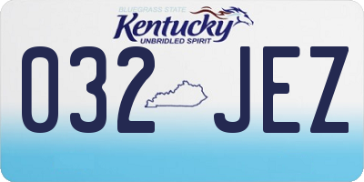 KY license plate 032JEZ