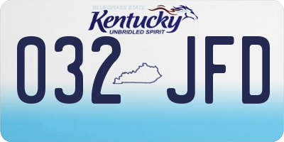KY license plate 032JFD