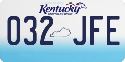 KY license plate 032JFE