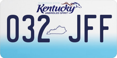 KY license plate 032JFF