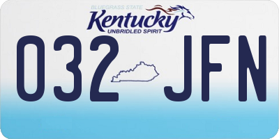KY license plate 032JFN