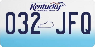 KY license plate 032JFQ