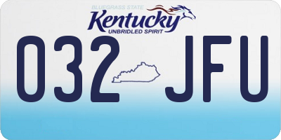 KY license plate 032JFU