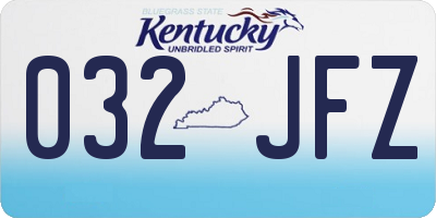 KY license plate 032JFZ