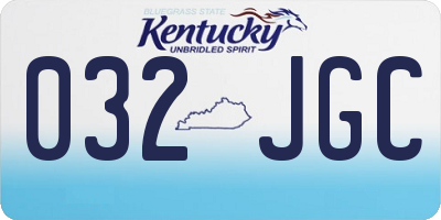 KY license plate 032JGC