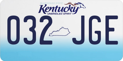 KY license plate 032JGE