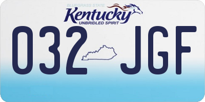 KY license plate 032JGF