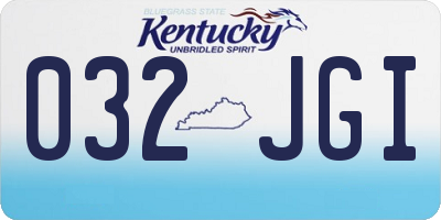 KY license plate 032JGI