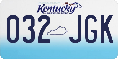 KY license plate 032JGK
