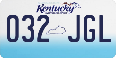 KY license plate 032JGL