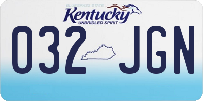 KY license plate 032JGN