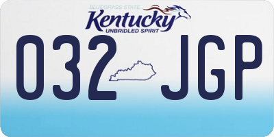 KY license plate 032JGP