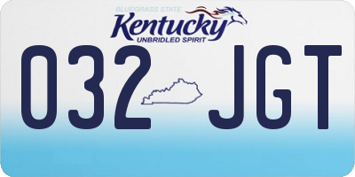 KY license plate 032JGT