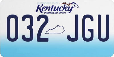 KY license plate 032JGU