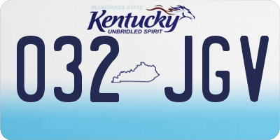 KY license plate 032JGV