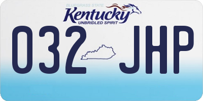 KY license plate 032JHP