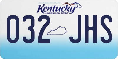 KY license plate 032JHS
