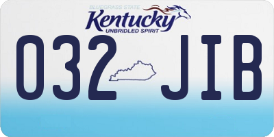 KY license plate 032JIB