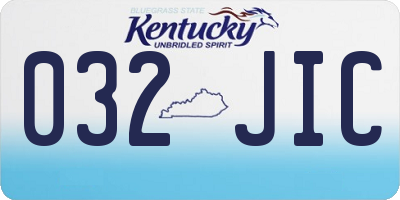 KY license plate 032JIC