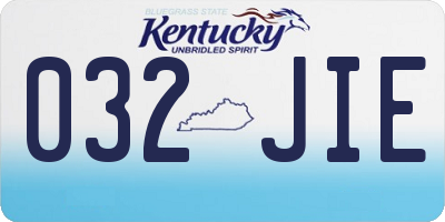 KY license plate 032JIE