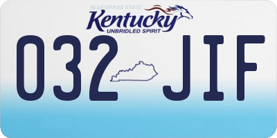 KY license plate 032JIF