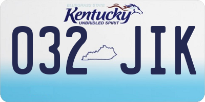 KY license plate 032JIK
