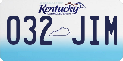 KY license plate 032JIM
