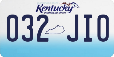 KY license plate 032JIO