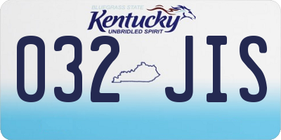 KY license plate 032JIS