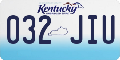 KY license plate 032JIU