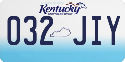 KY license plate 032JIY