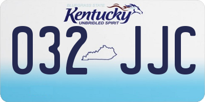 KY license plate 032JJC