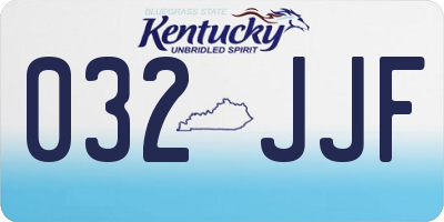 KY license plate 032JJF