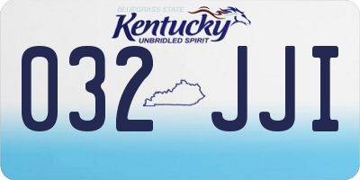 KY license plate 032JJI