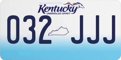 KY license plate 032JJJ