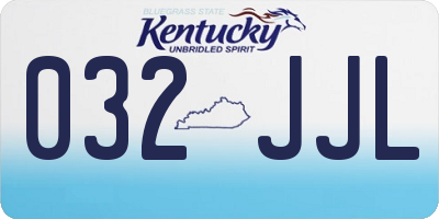 KY license plate 032JJL