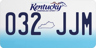KY license plate 032JJM