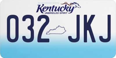 KY license plate 032JKJ