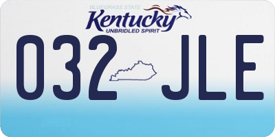 KY license plate 032JLE