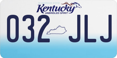 KY license plate 032JLJ