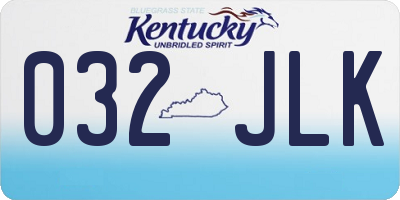 KY license plate 032JLK