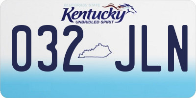 KY license plate 032JLN