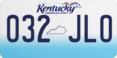 KY license plate 032JLO