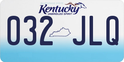 KY license plate 032JLQ
