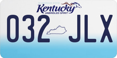 KY license plate 032JLX