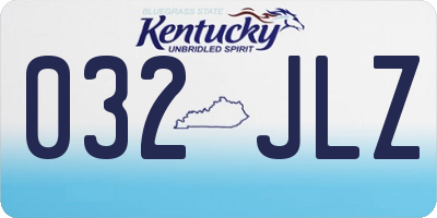 KY license plate 032JLZ