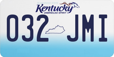 KY license plate 032JMI